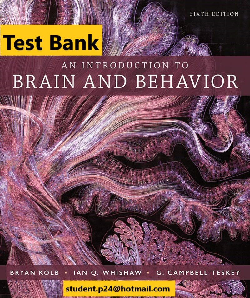 An Introduction to Brain and Behavior 6th Bryan Kolb , Ian Q. Whishaw , G. Campbell Teskey Test Bank