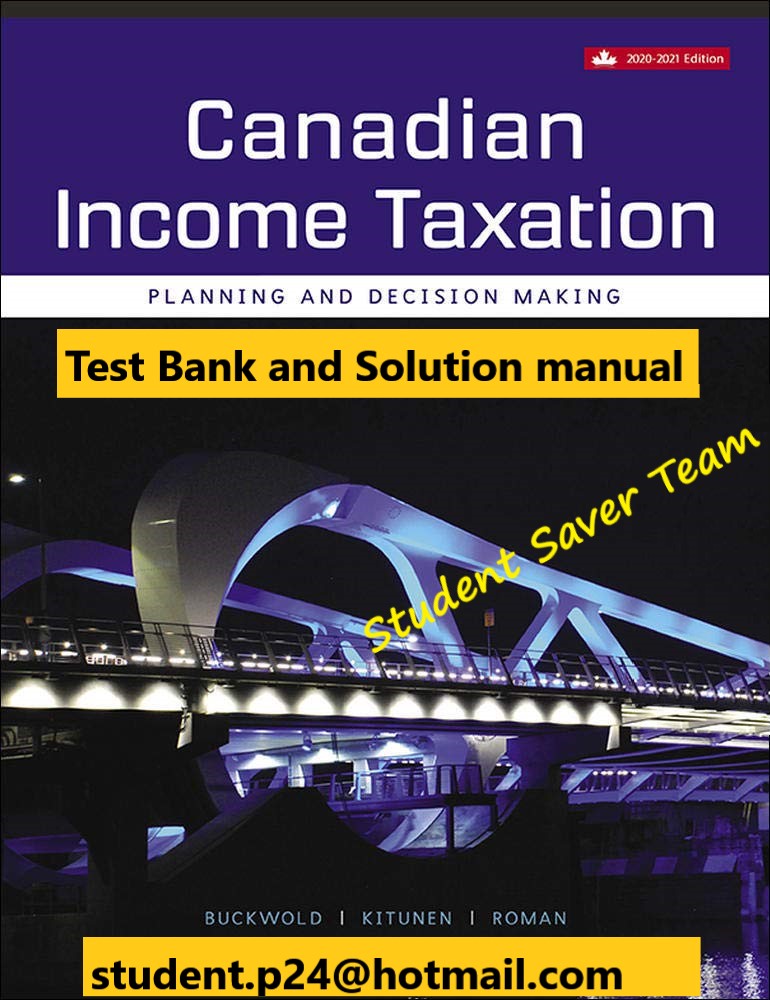 Canadian Income Taxation 2020-2021 23e Buckwold
